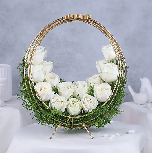Ivory White rose crescent