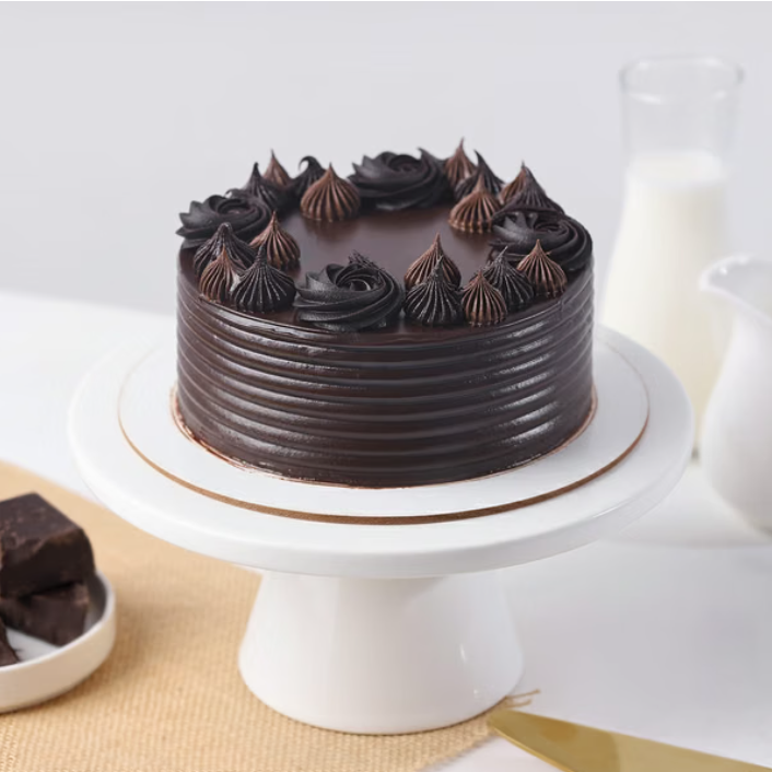 Purple Orchid Bouquet And Dutch Truffle Cake Gift Combo