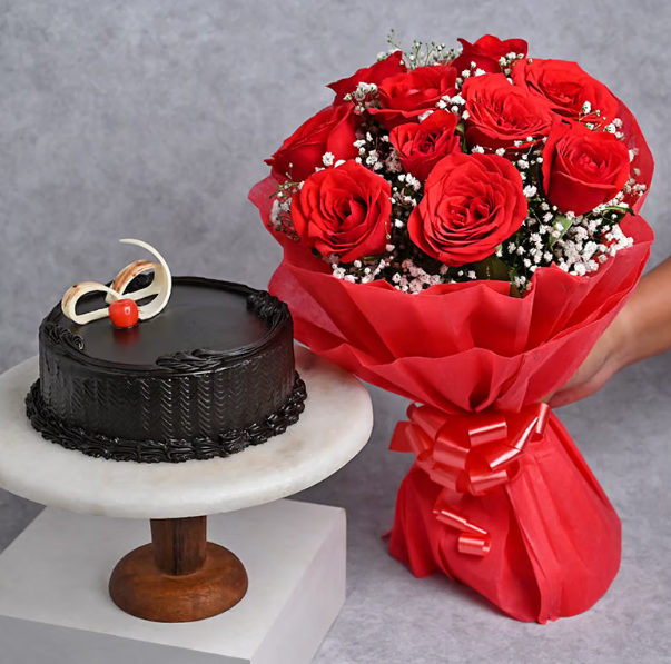 Roses N Truffle Cake Combo