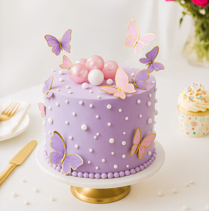 Purple Butterfly Celebration Cake (1kg)