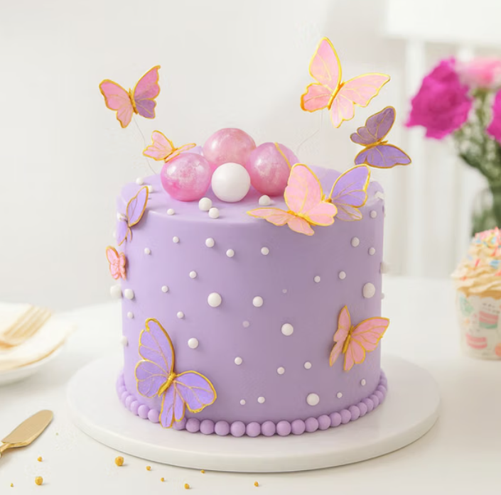 Purple Butterfly Celebration Cake (1kg)