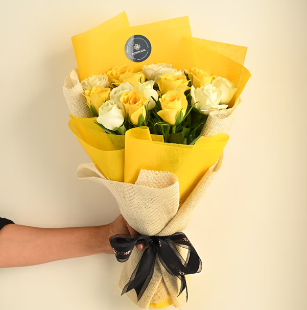 White & Yellow Mix Flower Bouquet