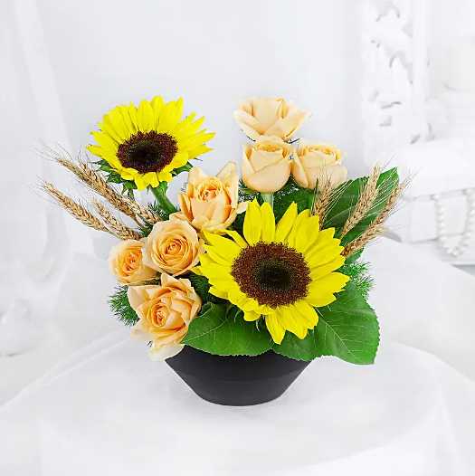 sunflower bloom bliss in vase