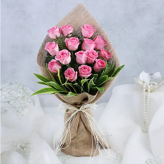 Sweet Pink Roses Bunch