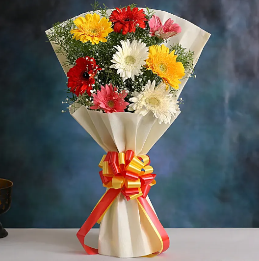 Mixed Brilliance Gerbera Flower Bouquet
